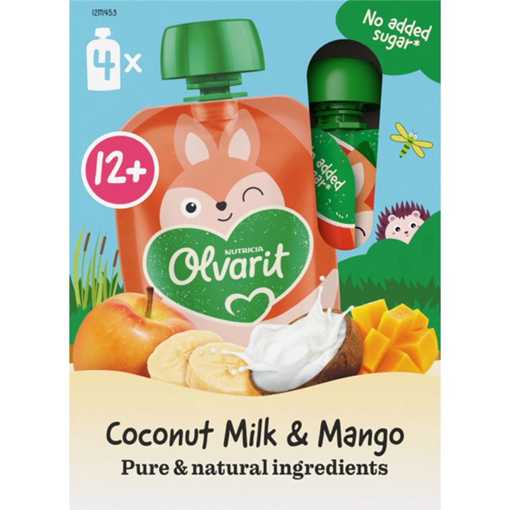 Olvarit | Gourde Fruits | Bébé Dès 12 Mois | Smoothie Mangue Coco