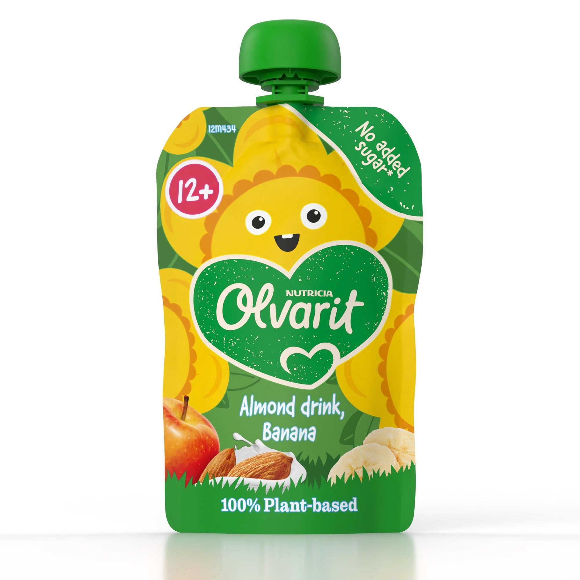 Olvarit | Gourde Fruits | Bébé Dès 12 Mois | Smoothie Lait d'amande Banane