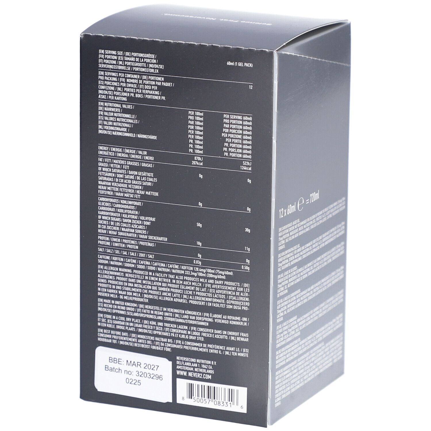 Neversecond C30+ Energy Gel Neutrale Smaak
