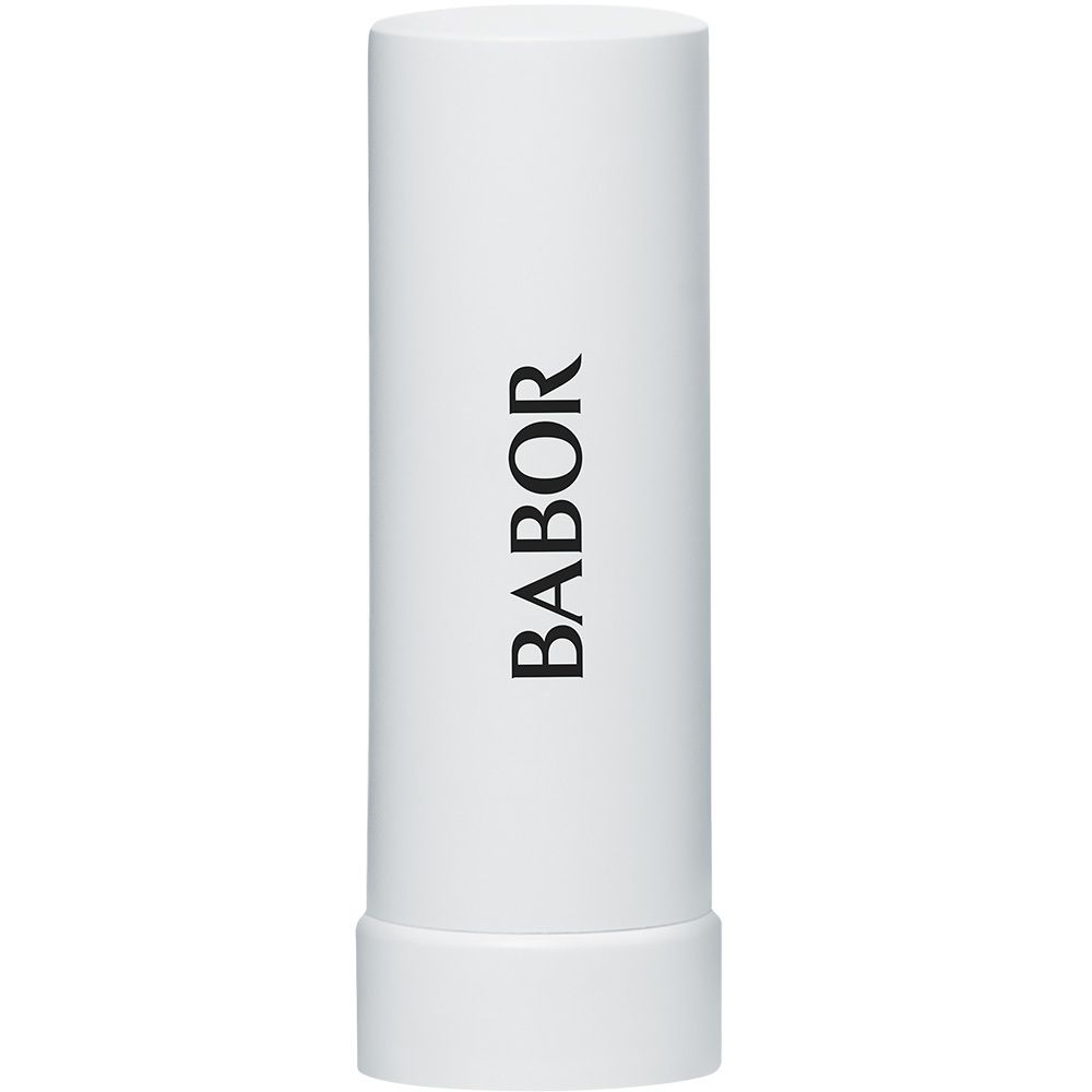 Stick à lèvres blanc avec le mot BABOR.