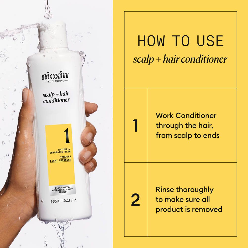 Nioxin Scalp + Hair Conditioner fles met pompdispenser, 300ml.