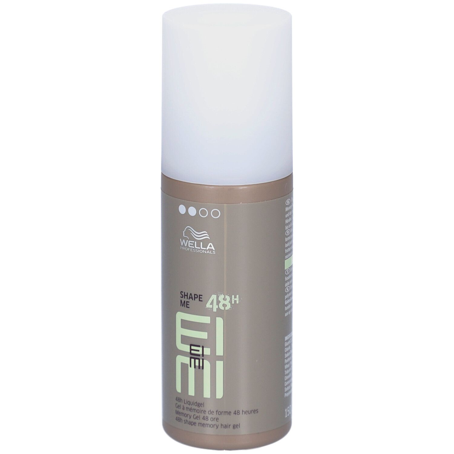 Wella EIMI Shape Me. Haargel in fles met witte dop. Opschrift: Shape Me, 48h.