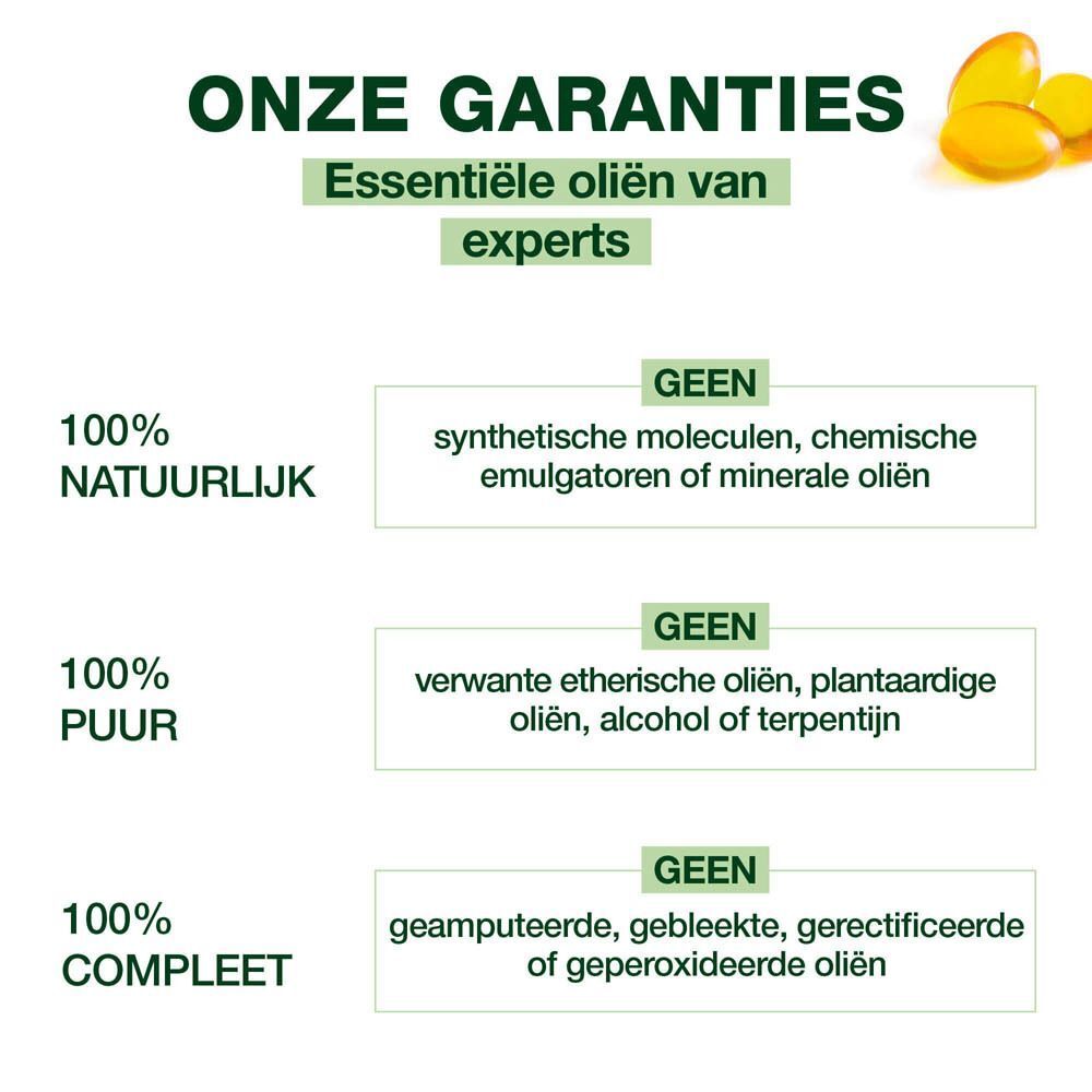 Groene achtergrond. Een doosje capsules. Opschrift: Pranarom, Capsules Origan +, Essence de Citron. 30 capsules.