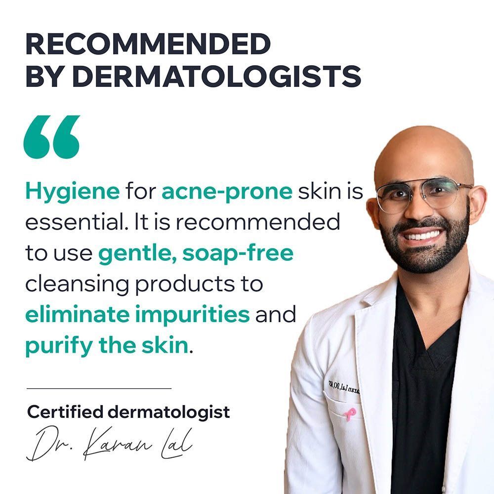 Dermatologische routine Uriage Hyséac: reinigingsgel, serum, gezichtscrème.