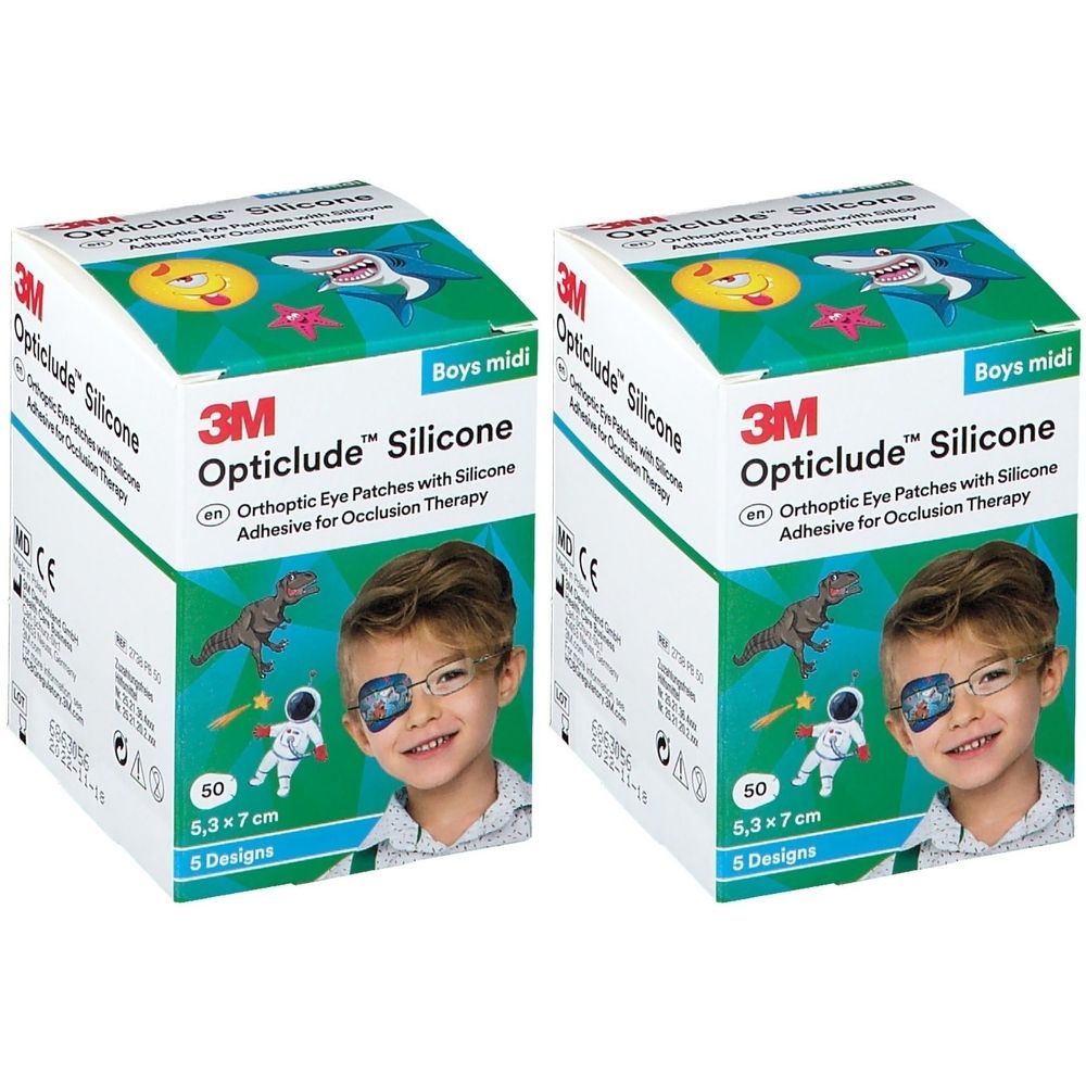 3M Opticlude™ Silicone Oogpleister Midi Boys 5,3cm x 7cm 2738PB50