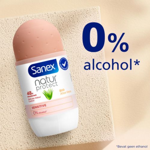 Sanex Natur Protect roller. Tekst: 0% alcohol.