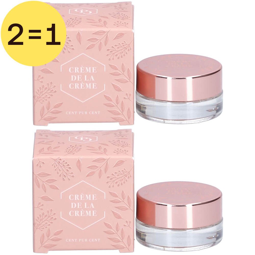 Deux crèmes avec couvercles roses et deux boîtes avec motifs floraux et texte.