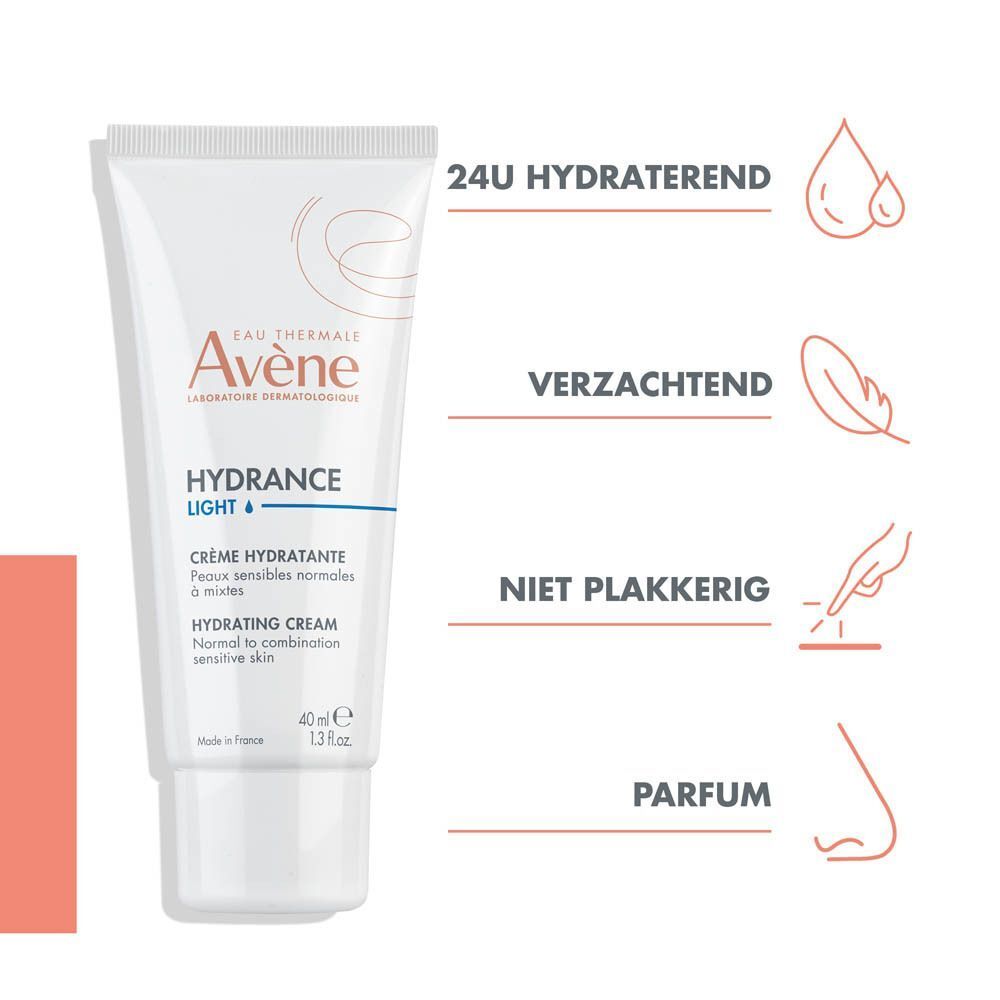 Avène Hydrance Light tube. Hydrateert, verzacht, kalmeert. Normale tot gemengde huid.