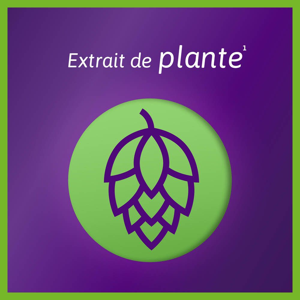 Symbole de houblon dans cercle vert. Texte: 'Extrait de plante'.