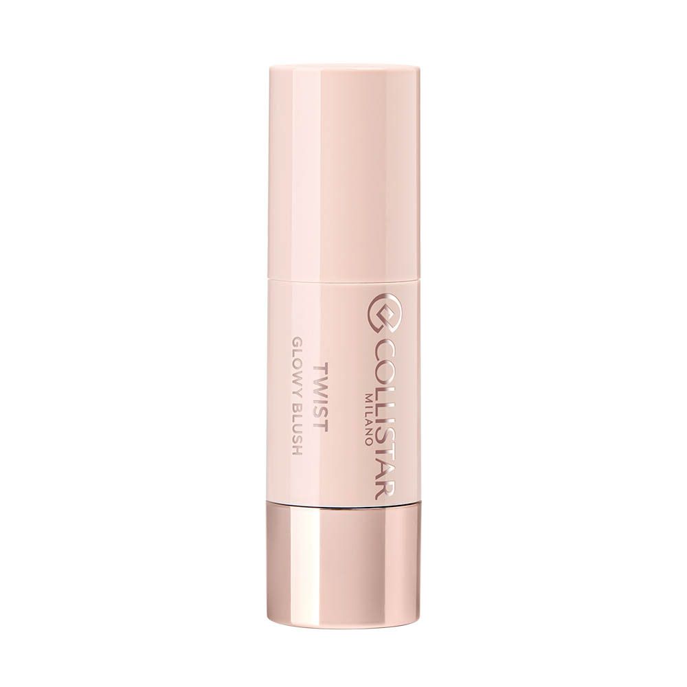 Collistar Twist Glowy Blush Stick, roze. Gesloten stick. Roze product.