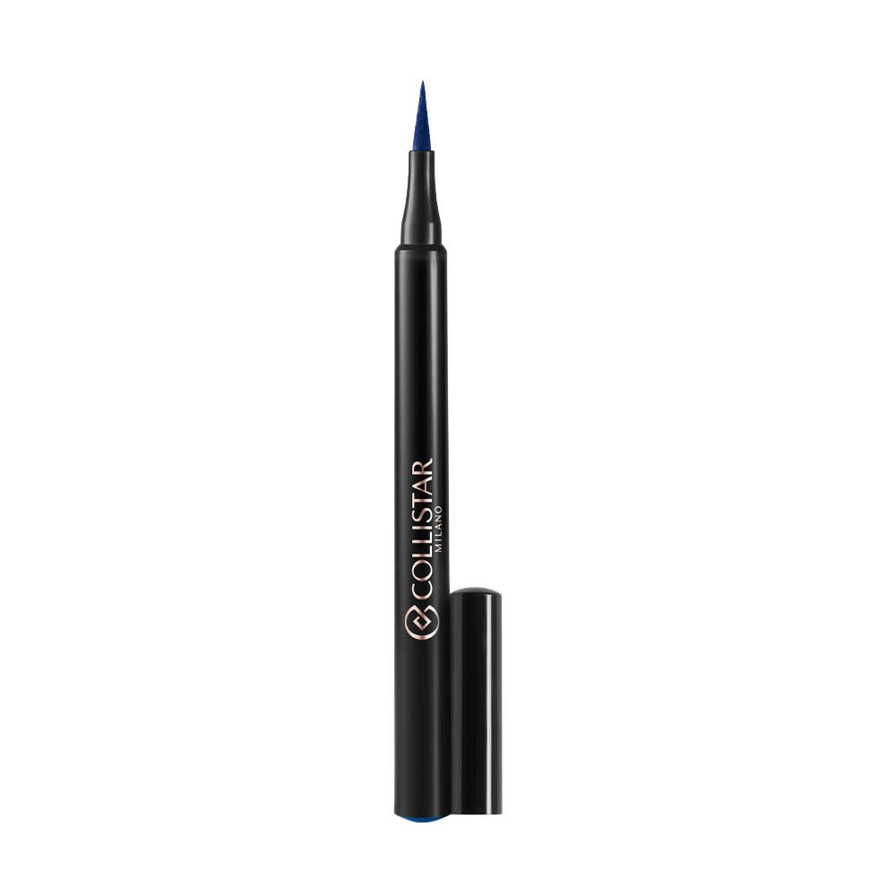 Zwarte eyeliner. Blauwe punt. Collistar Milano logo. Dop verwijderd.