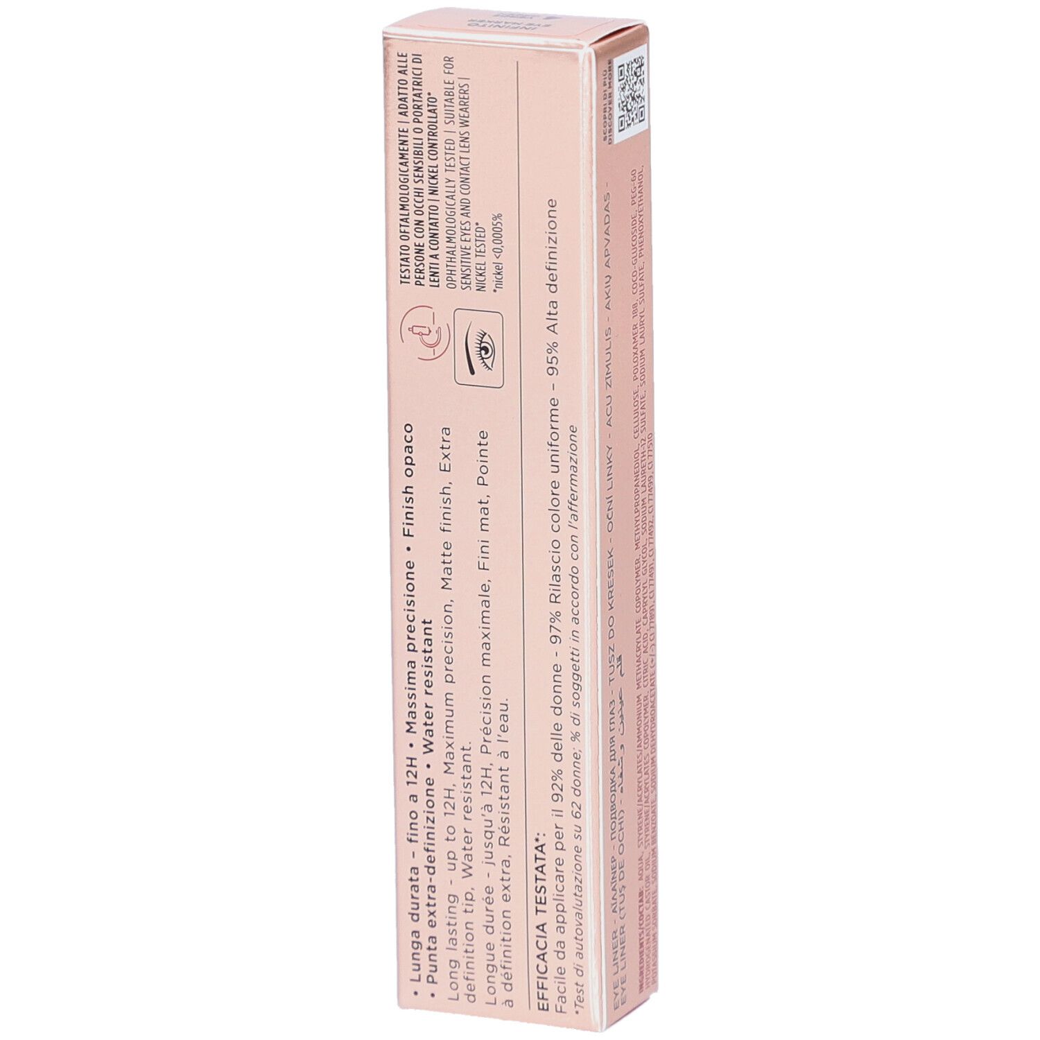 Zijkant verpakking Collistar Infinito Eye Marker. Info over houdbaarheid en kwaliteit.