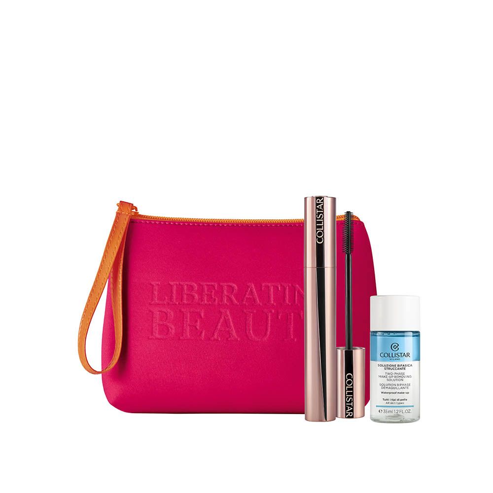 Geschenkset met mascara, make-up remover en etui. Producten en etui.