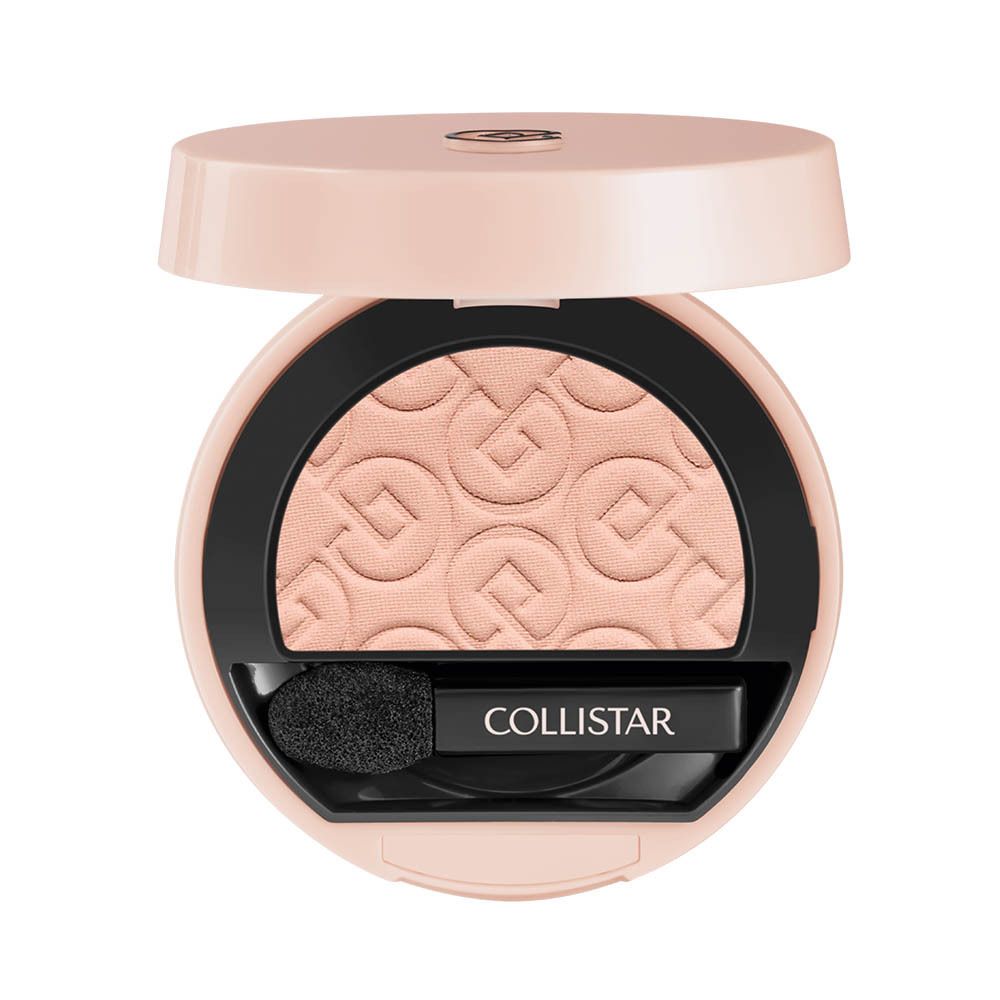 Ronde, open oogschaduwdoos. Merk Collistar. Met applicator. Lichte, matte kleur.
