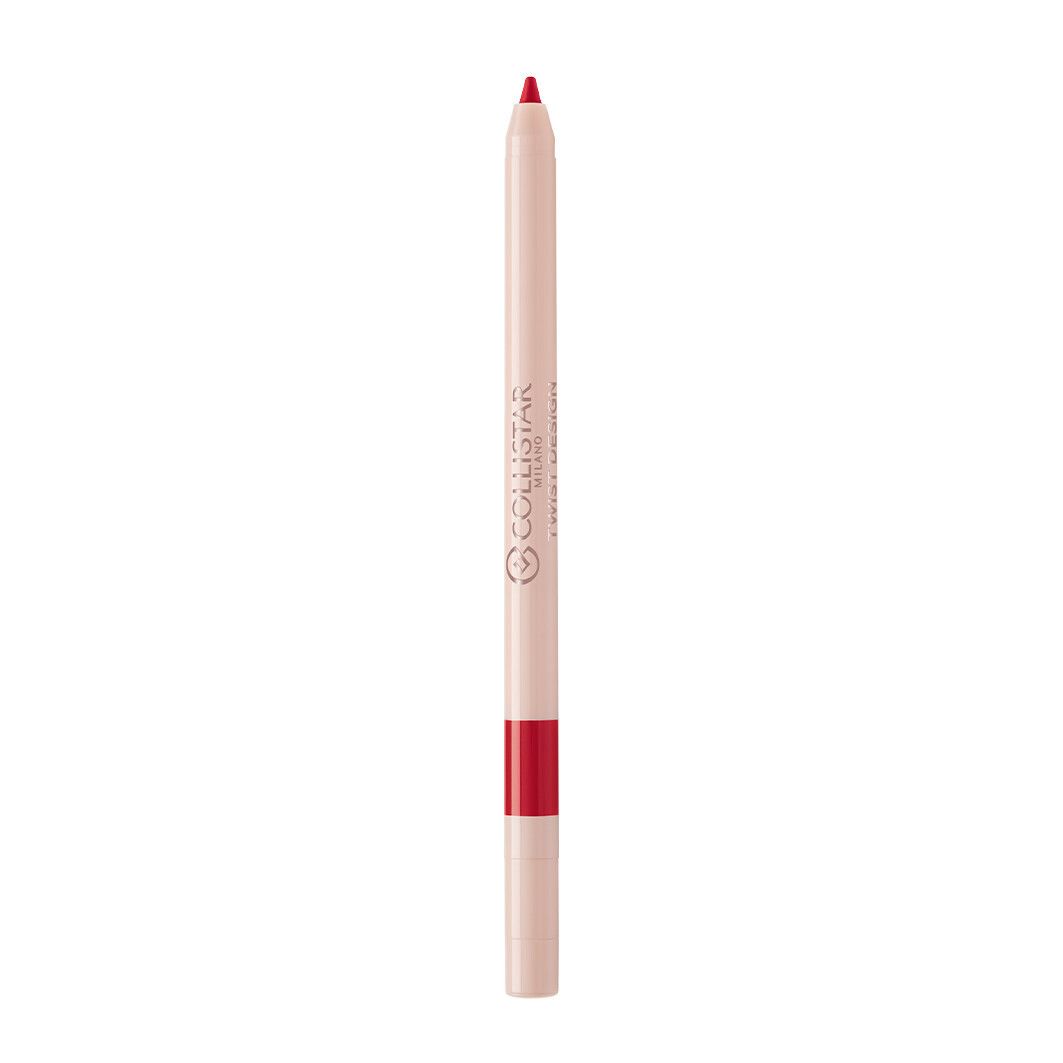 Collistar Twist Design Crayon à Lèvres rood. Lippenpotlood met rode punt en lichtroze huls.