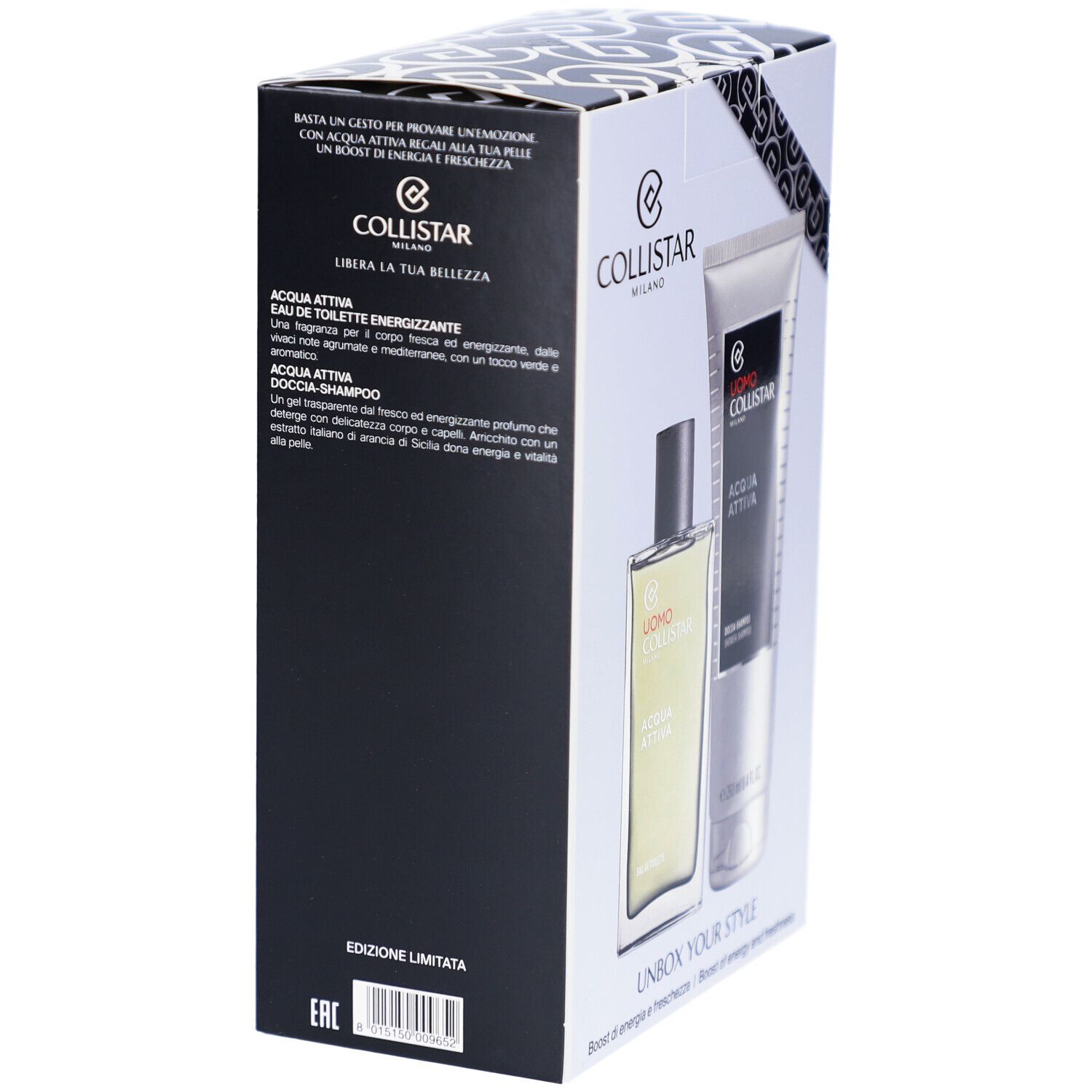 Collistar cadeaubox voor heren: eau de toilette en douchegel. Opschrift "Limited Edition".