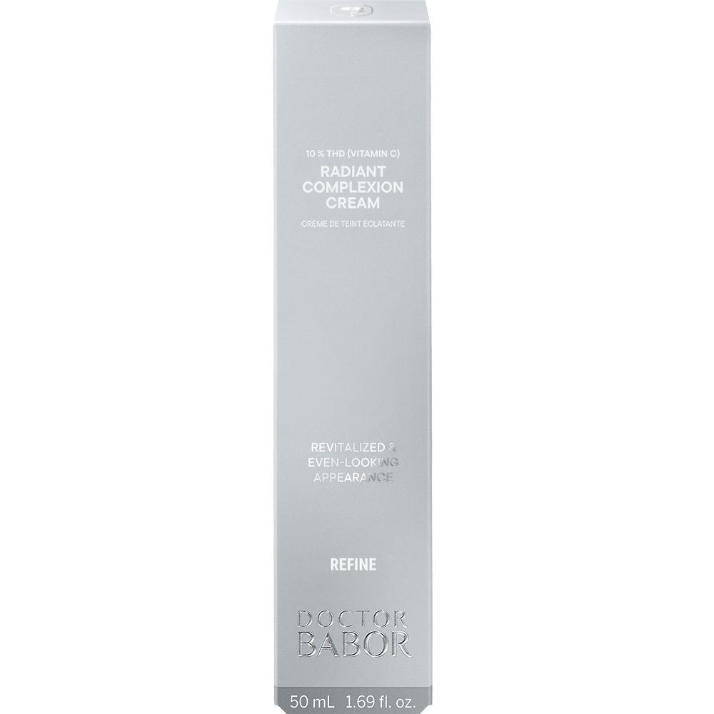 Grijze doos. Opschrift: Doctor Babor. Productnaam: Radiant Complexion Cream. Volume: 50 ml.