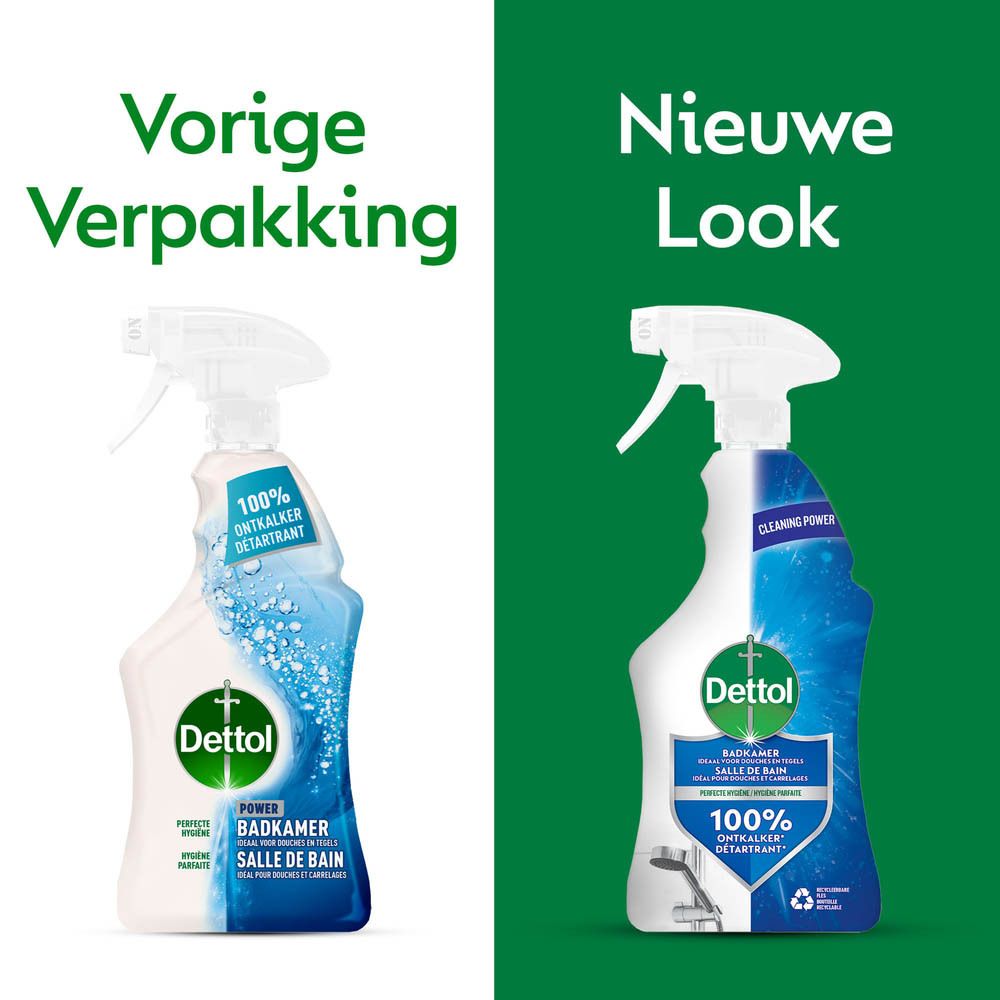 Vergelijking: Oude en nieuwe verpakking van Dettol Allesreiniger Spray.