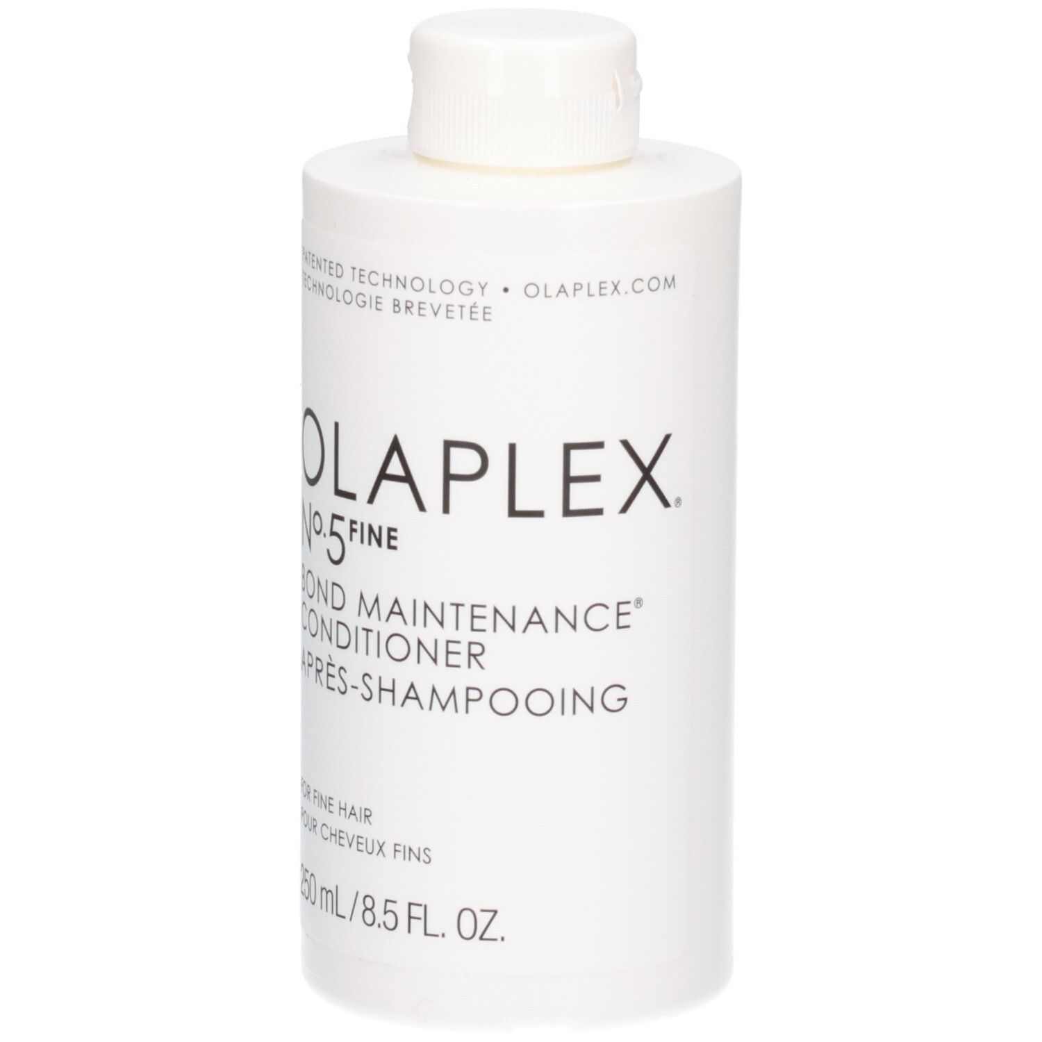 Witte fles OLAPLEX No.5 Fine Bond Maintenance Conditioner, vooraanzicht.