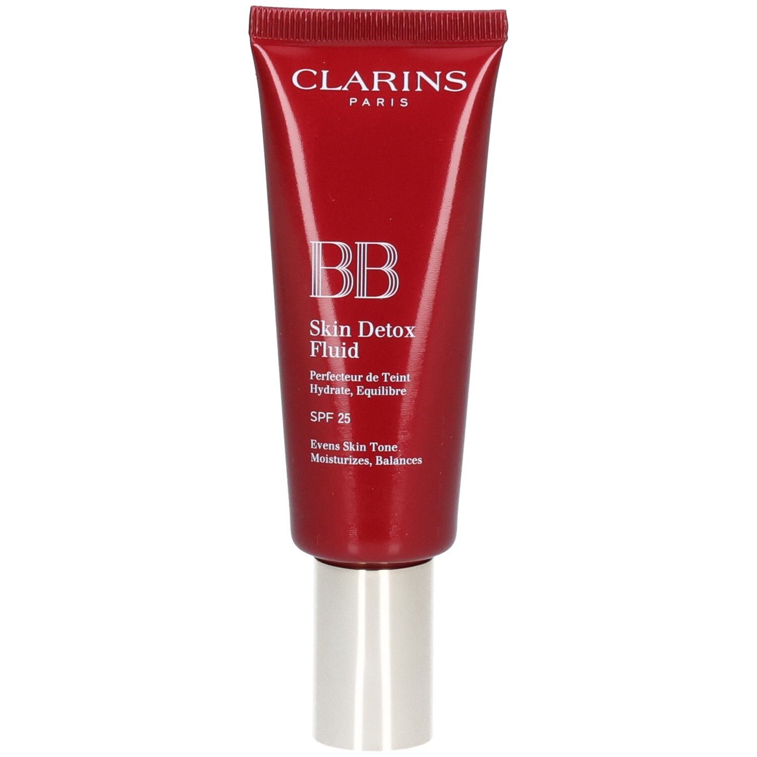 Clarins BB Skin Detox Fluid SPF 25, 00 Fair, in rode tube.