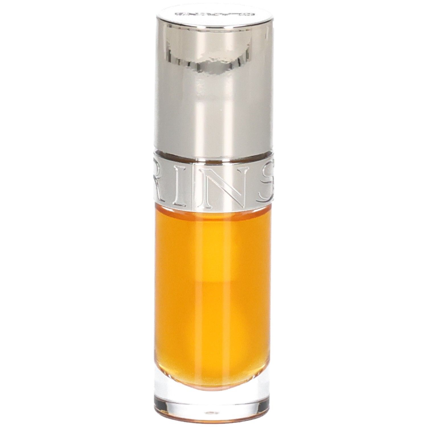 Clarins Lip Comfort Oil 01 - Honey in een glazen flesje met zilveren dop.