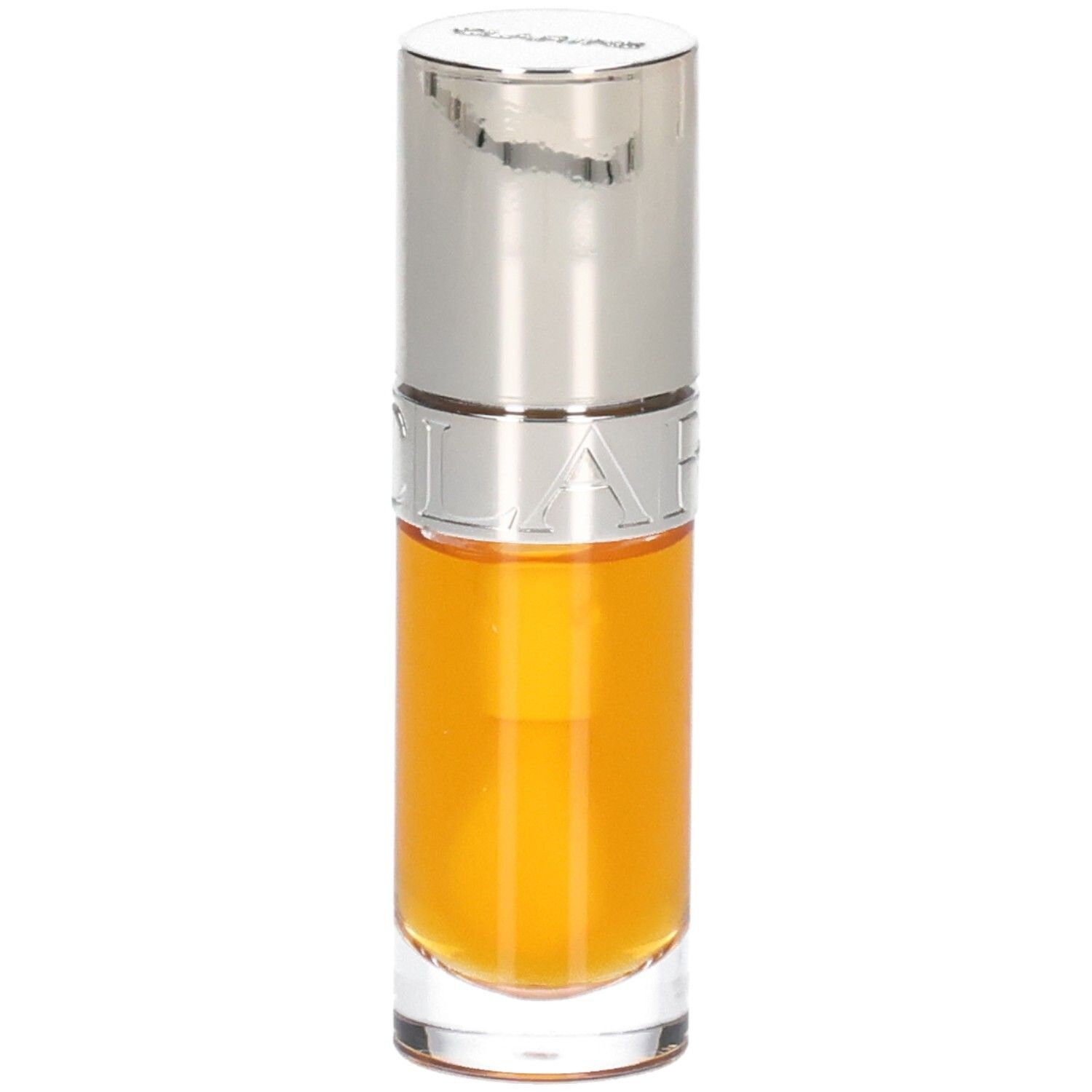 Clarins Lip Comfort Oil 01 - Honey in een glazen flesje met zilveren dop.