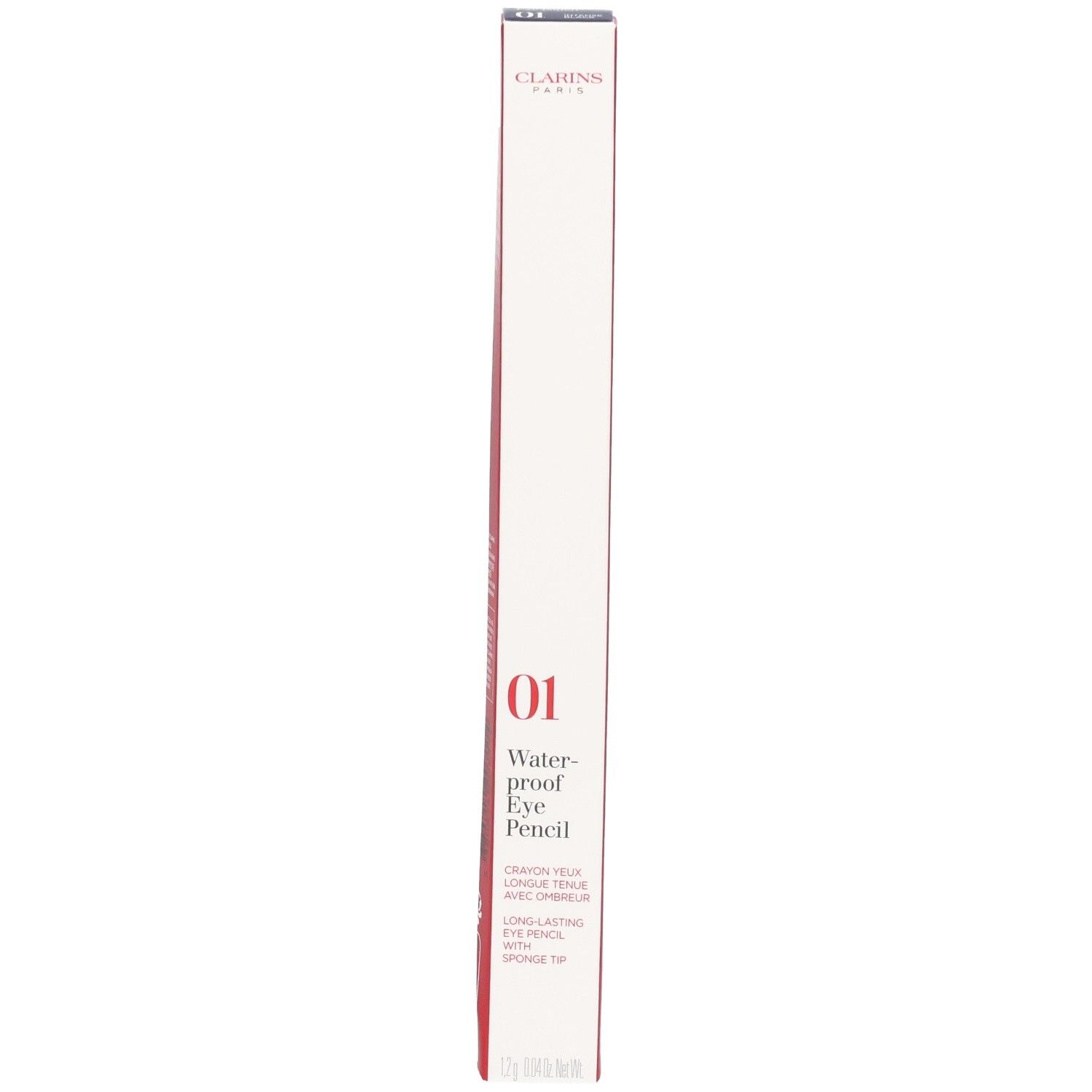 Verpakking van CLARINS CRAYON YEUX WP 01 NOIR, met QR-code.