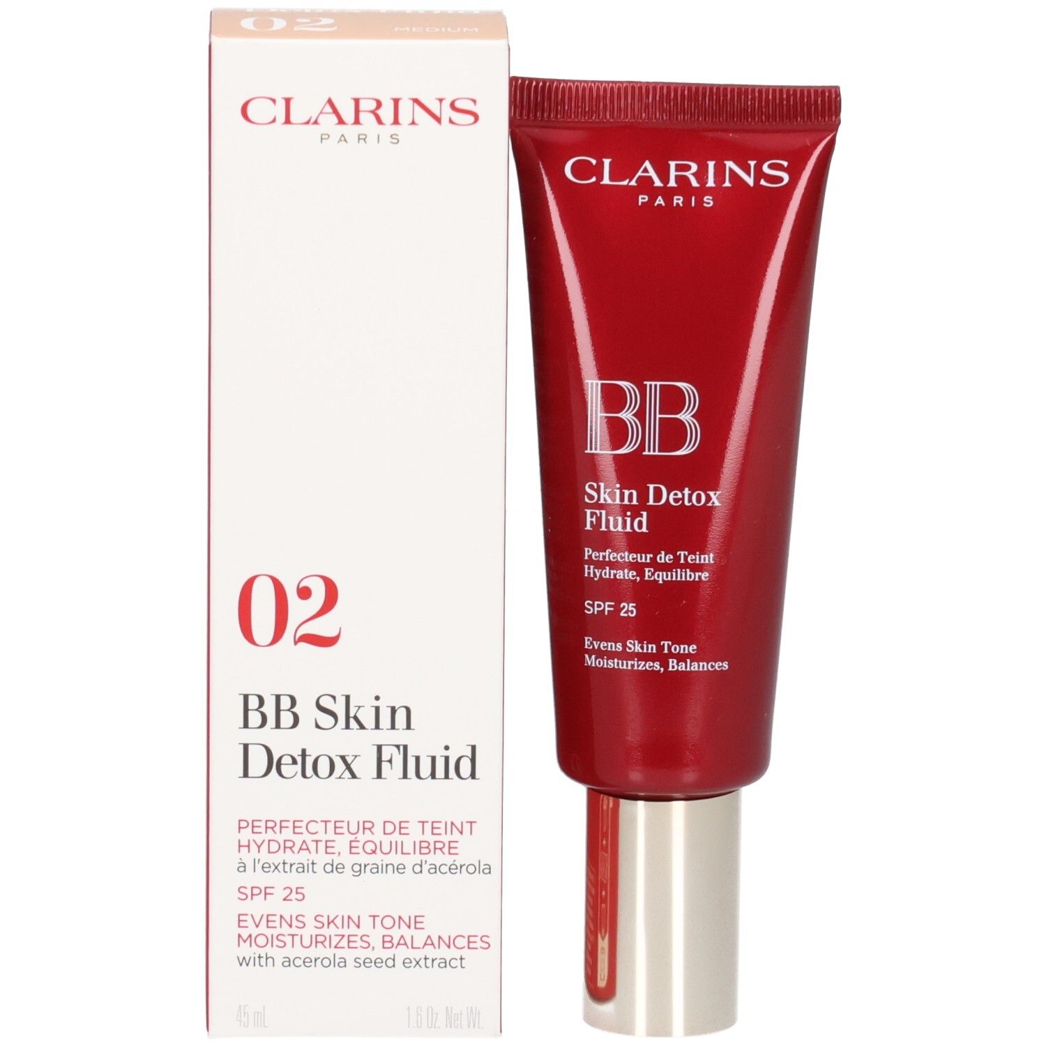 Clarins BB Skin Detox Fluid SPF25 02 Medium met doos.