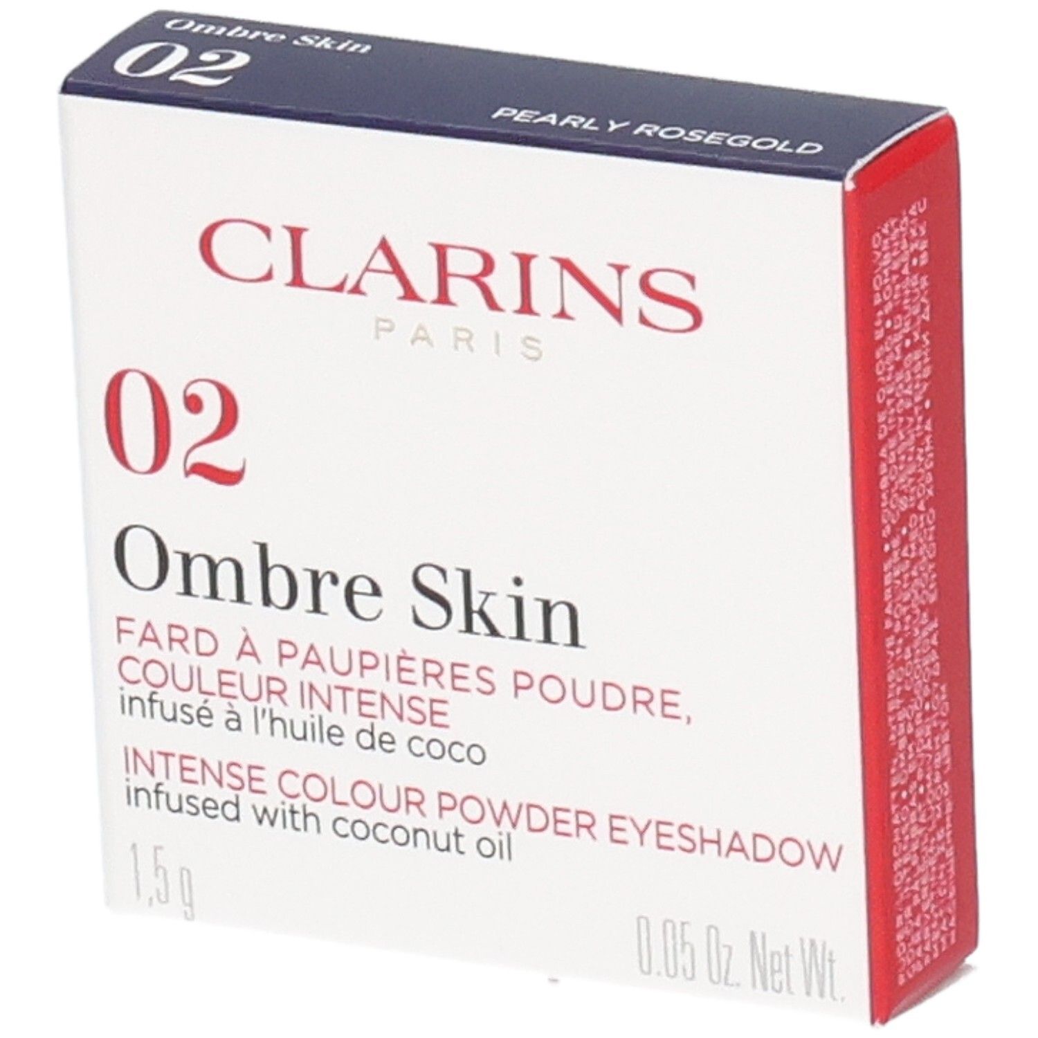 Clarins Ombre Skin fard à paupières 02 Pearly Rosegold en boîte.