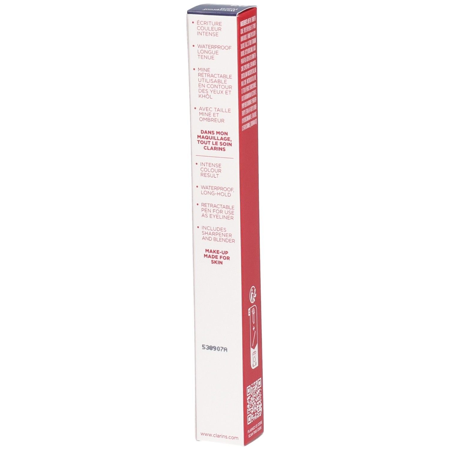 Crayon Yeux Waterproof Clarins 03, Orchidée Bleue. Crayon rétractable avec taille-crayon et estompeur.