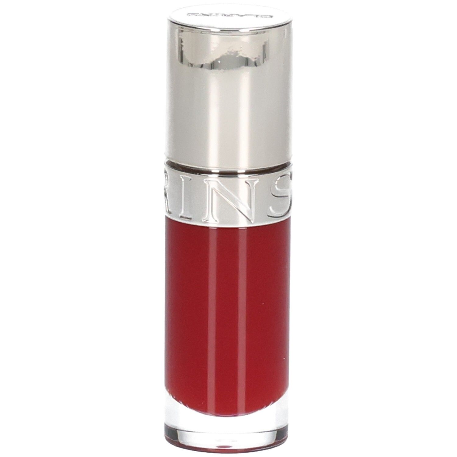 Clarins Lip Comfort Oil 03 - Cherry dans un flacon transparent avec un capuchon argenté.