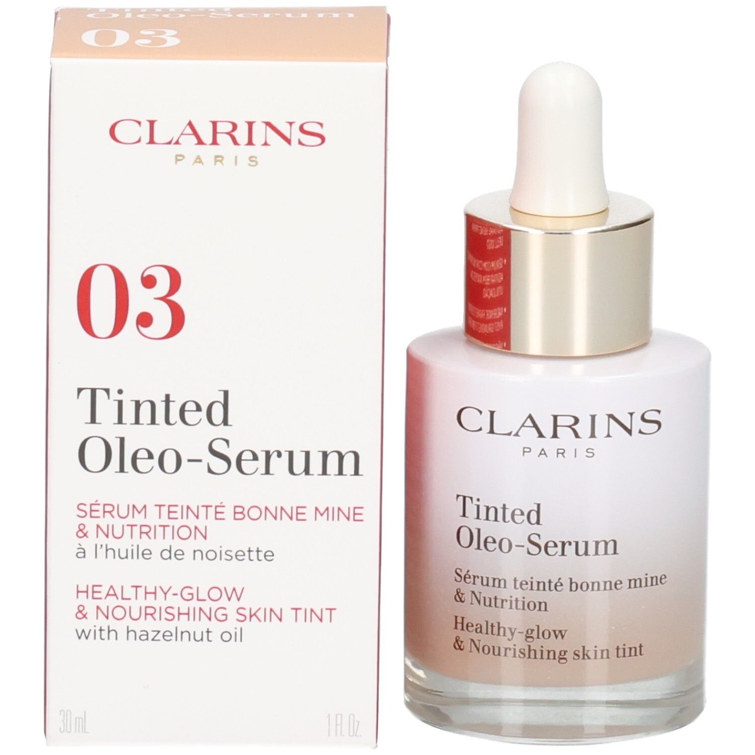 Clarins Tinted Oleo-Serum flesje en doosje, kleur 03, 30ml.