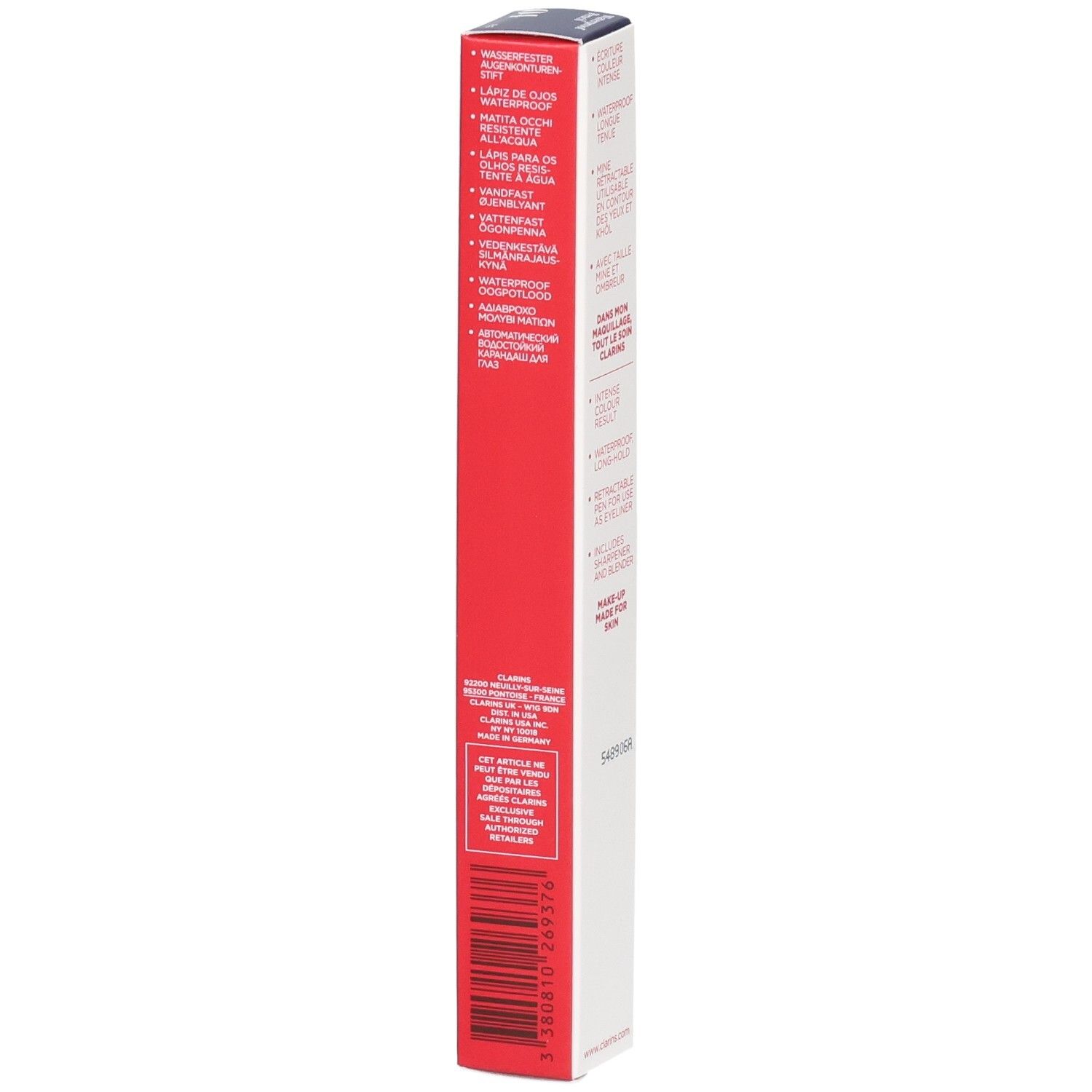 Clarins Waterproof Eye Pencil 04 Fig emballage. Crayon yeux imperméable longue tenue.