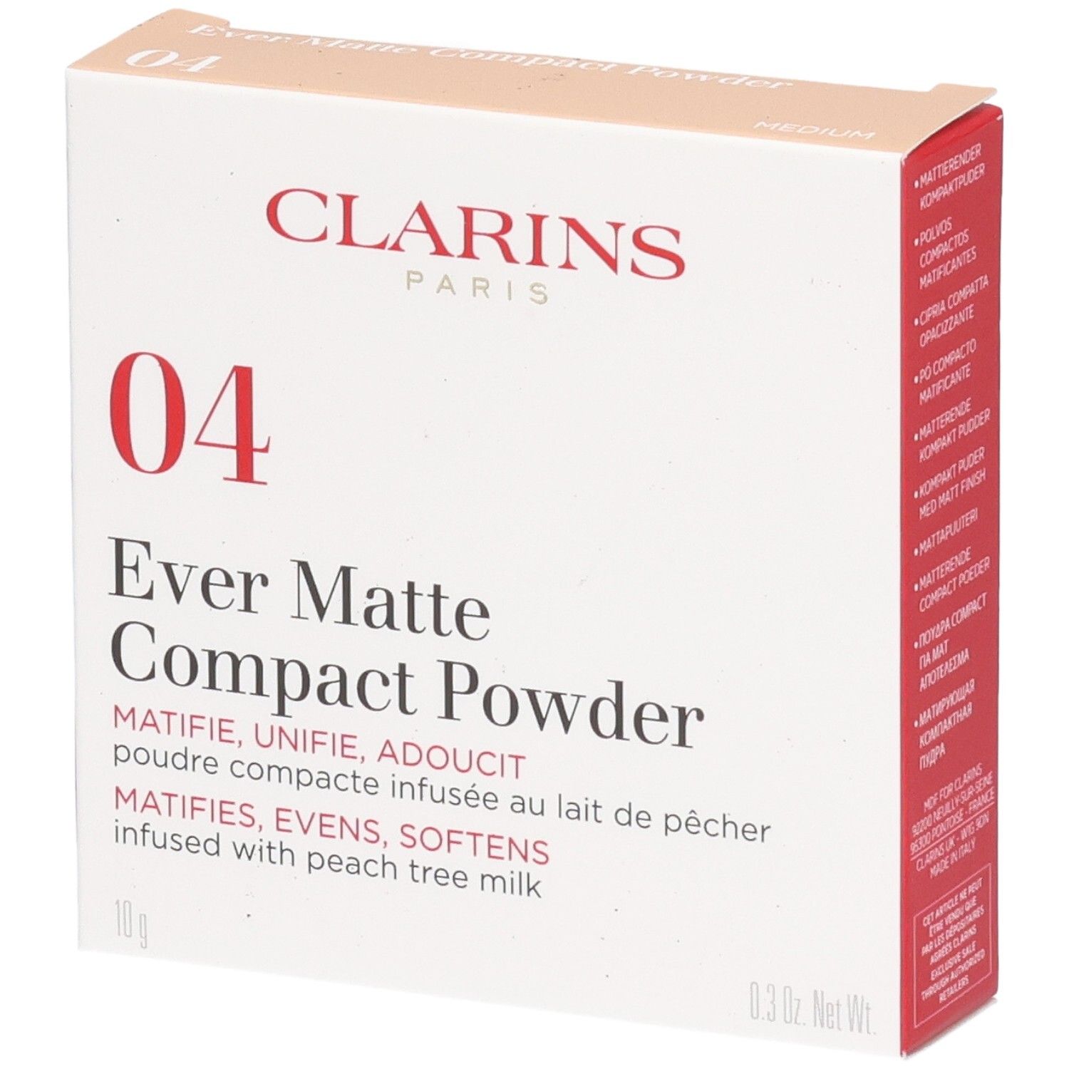 Clarins Ever Matte Compact Powder 04 Medium buitenverpakking.