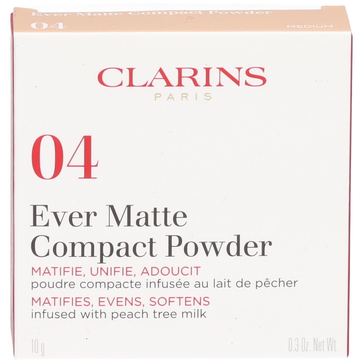 Clarins Ever Matte Compact Powder 04 Medium buitenverpakking.