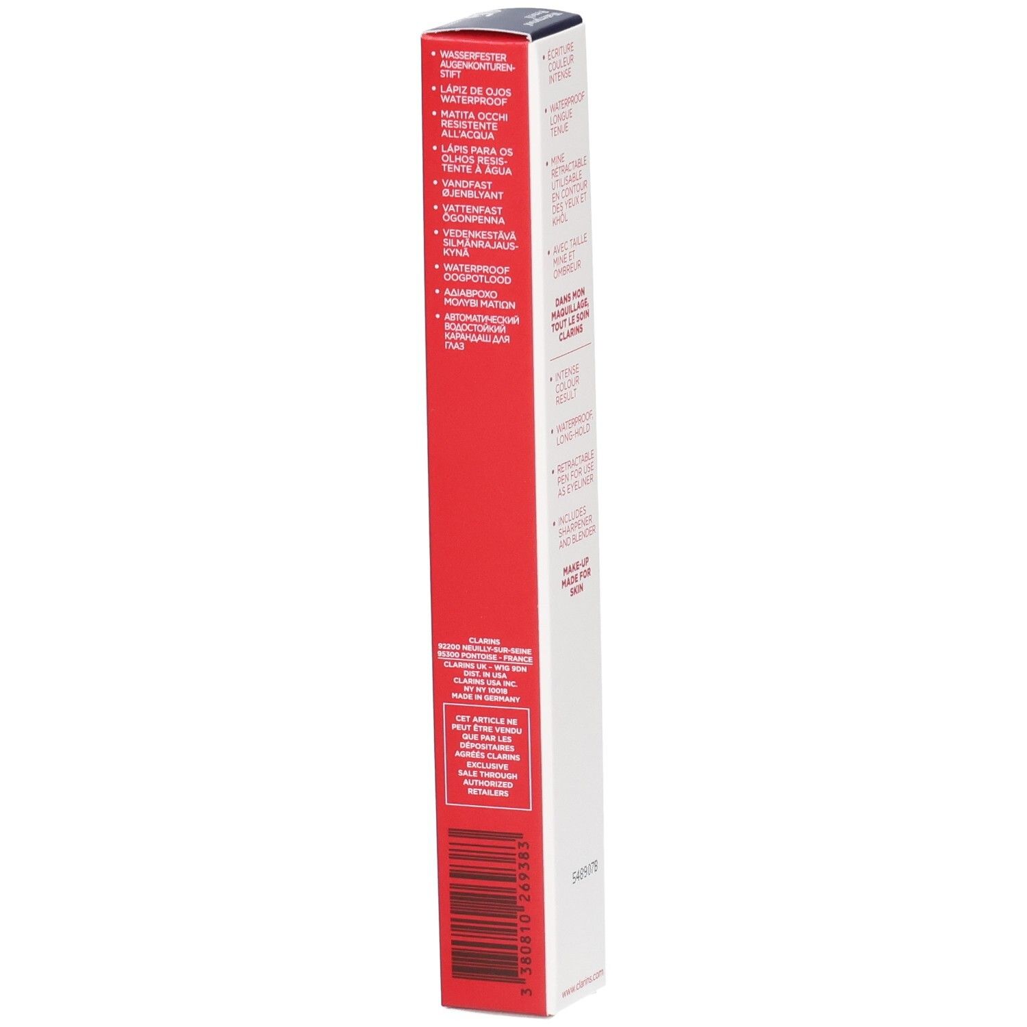 Clarins Waterproof Oogpotlood 05 Forest doos met productinformatie en barcode.