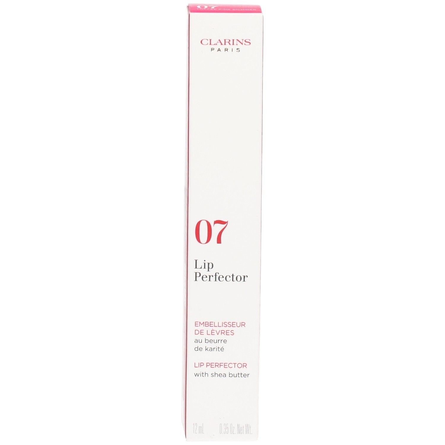 Clarins Lip Perfector 07 Toffee Pink Shimmer, lippenverzorgende gloss in doosje.