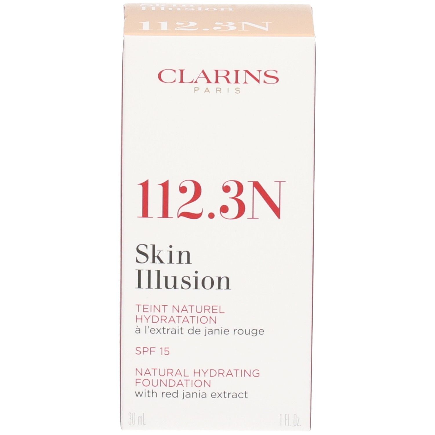 Clarins Skin Illusion Foundation, 112,3N. Verpakking. SPF 15.