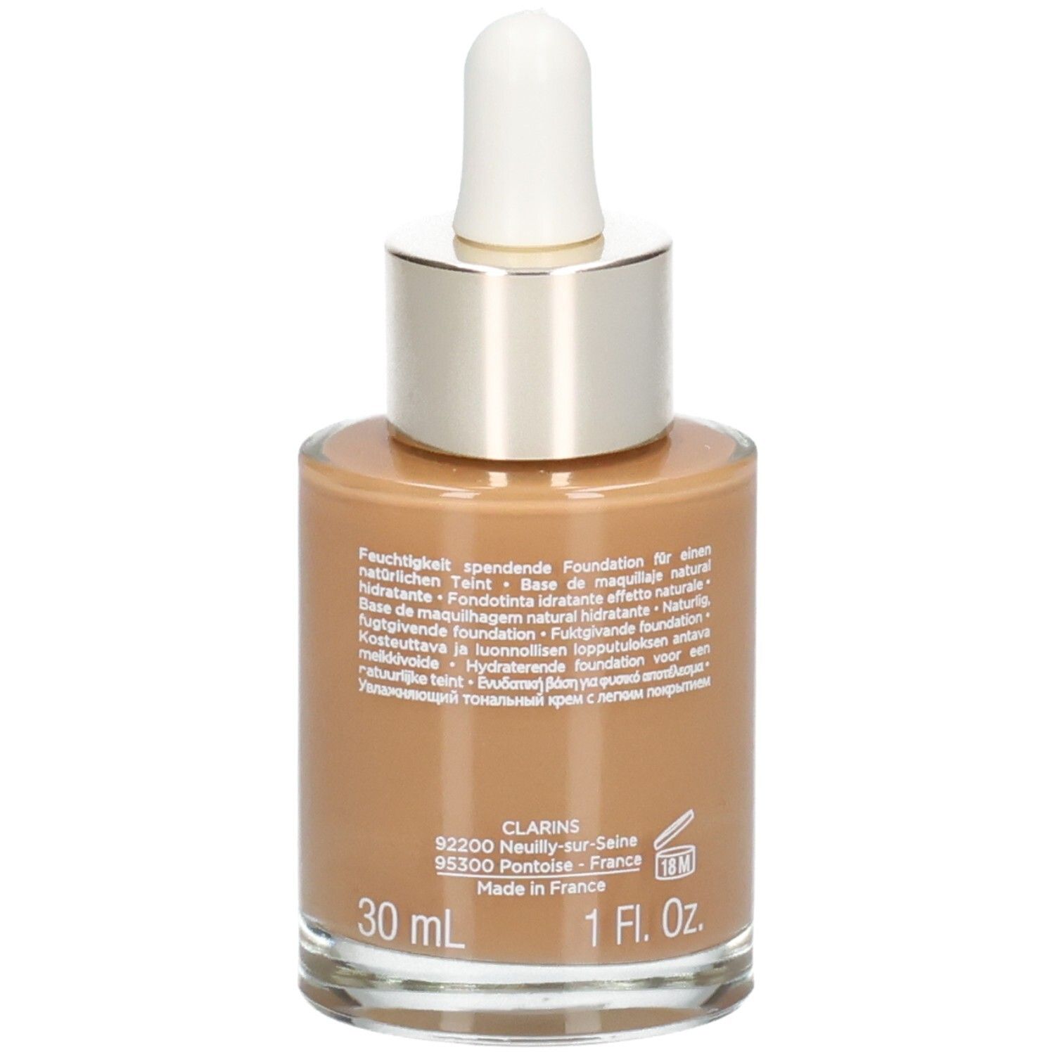 Clarins Skin Illusion Fond de Teint, flacon verre avec pipette, 30 ml, teinte 116.5 Coffee.