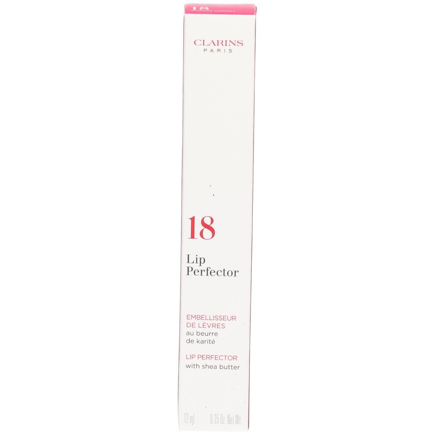 Clarins Lip Perfector 18, baume à lèvres au beurre de karité, 12ml.