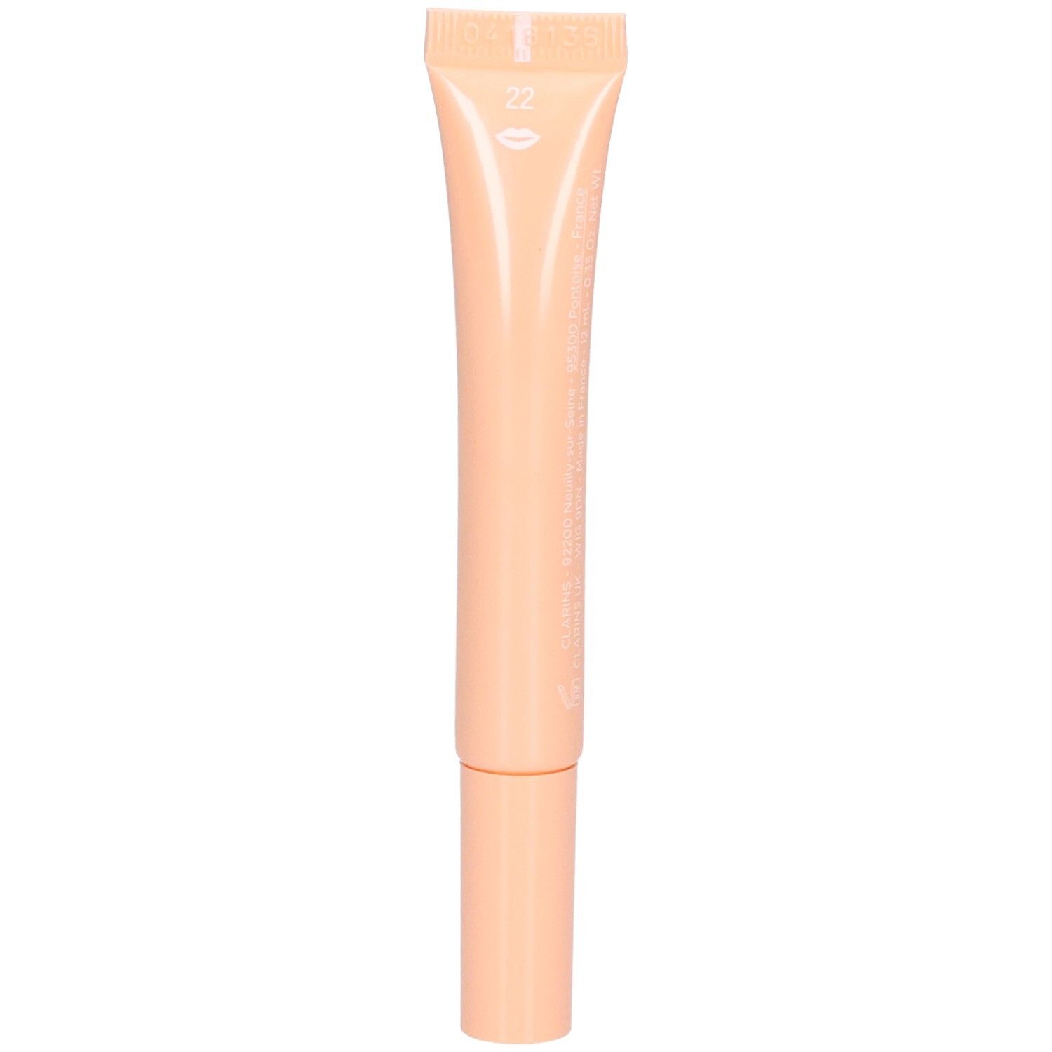 Clarins Lip Perfector, verso avec numéro 22 et symbole de lèvres.