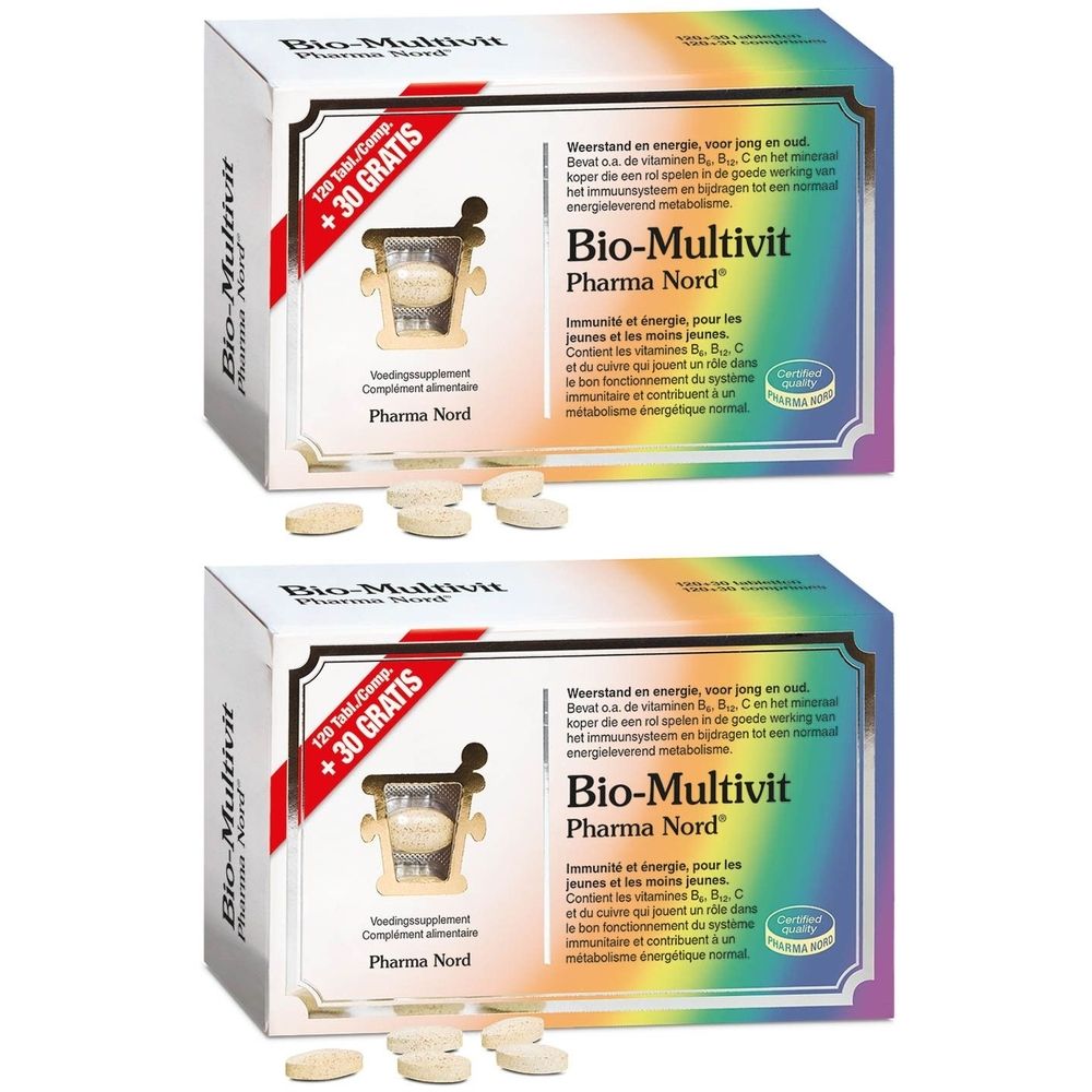 Pharma Nord Bio-Multivit 120 + 30 tabletten GRATIS | multivitamines | Immuunsysteem + Energie