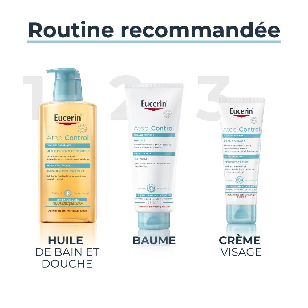 Routine recommandée : Huile de bain et douche, baume, crème visage.