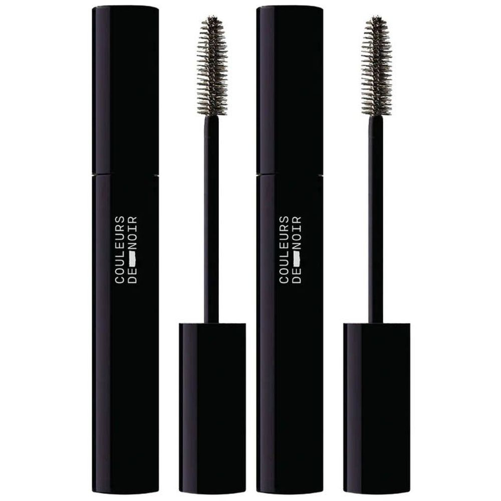 Deux mascaras noirs avec brosses. Inscription "Couleurs de Noir" sur les tubes.