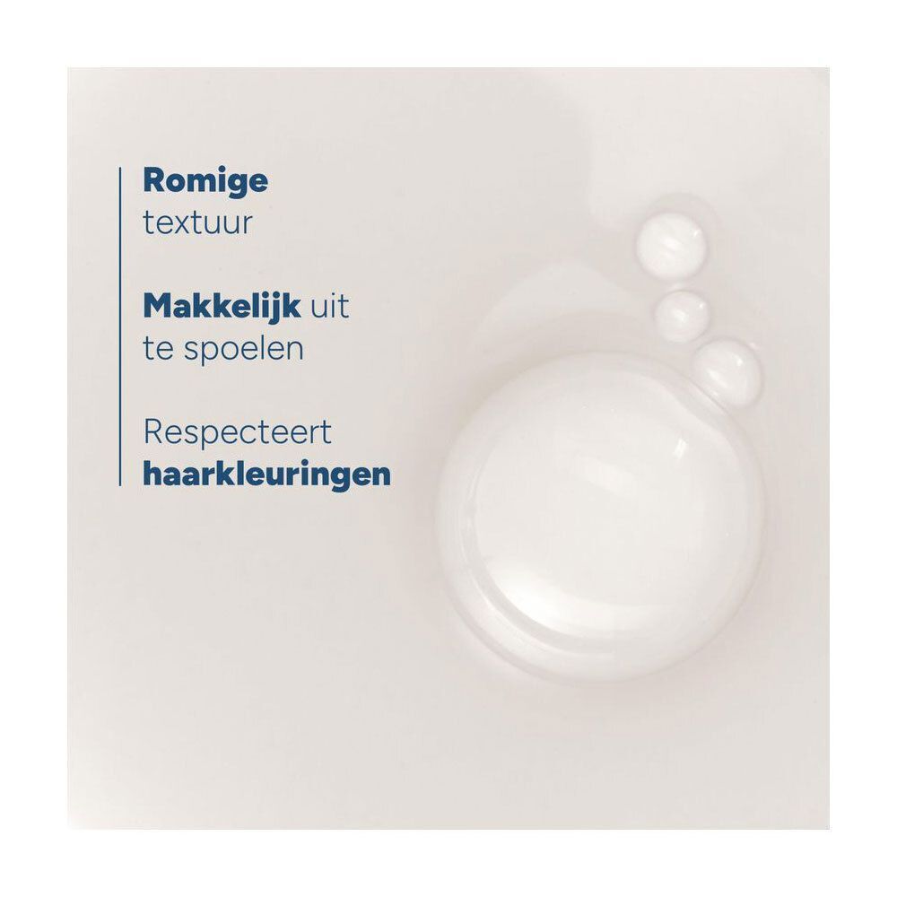 Romige textuur, makkelijk uit te spoelen, respecteert haarkleuringen.