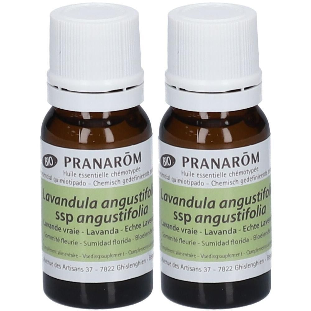 Twee flesjes PRANAROM echte lavendel etherische olie.