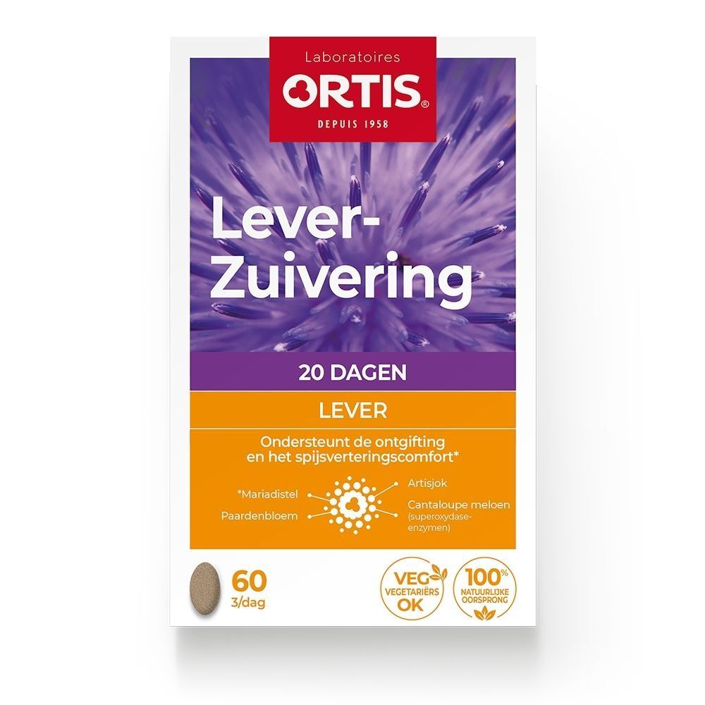 Ortis Lever-Zuivering: 20 dagen ter ondersteuning van leverfunctie en spijsverteringscomfort.