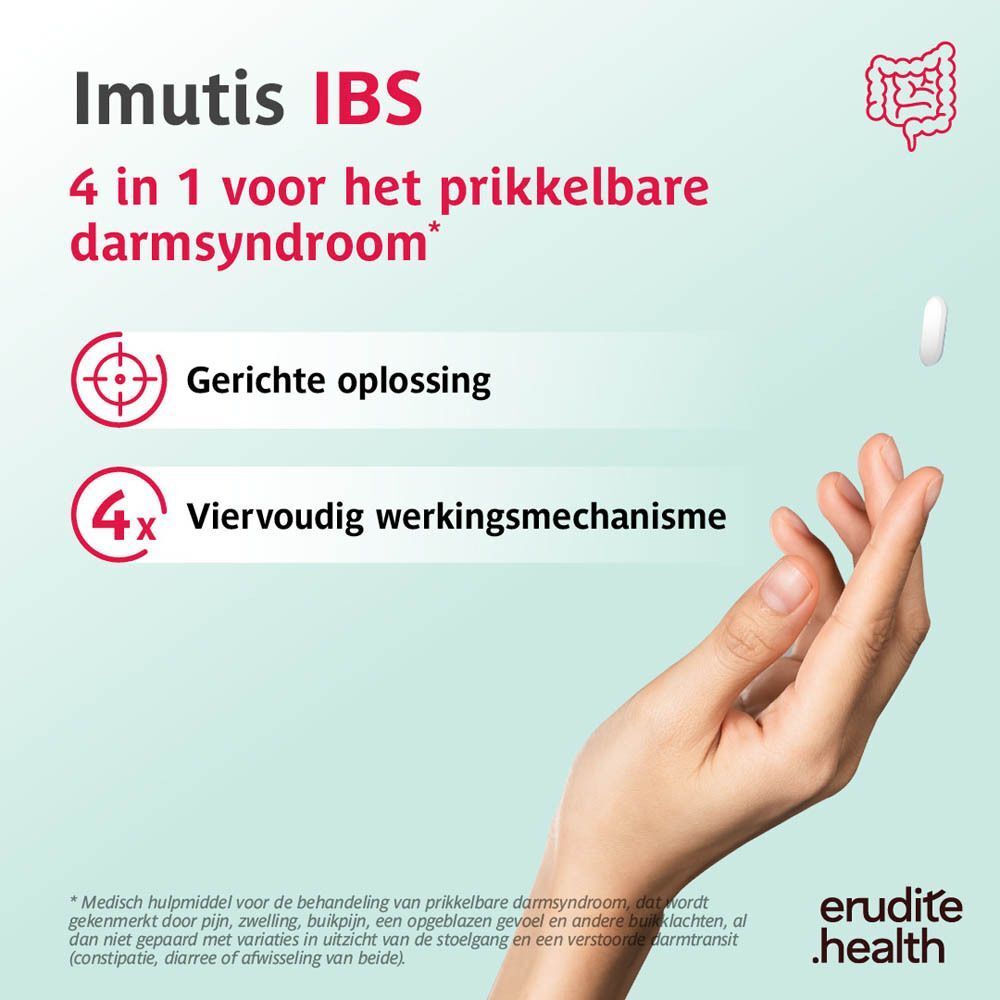 Hand met tablet en iconen voor gerichte oplossing en viervoudig werkingsmechanisme.