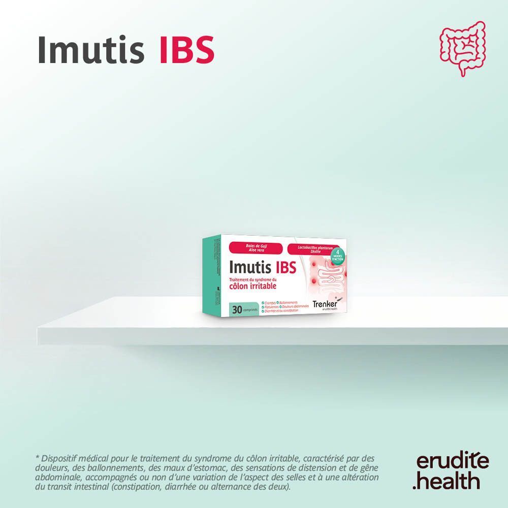Emballage d'Imutis IBS sur une étagère.