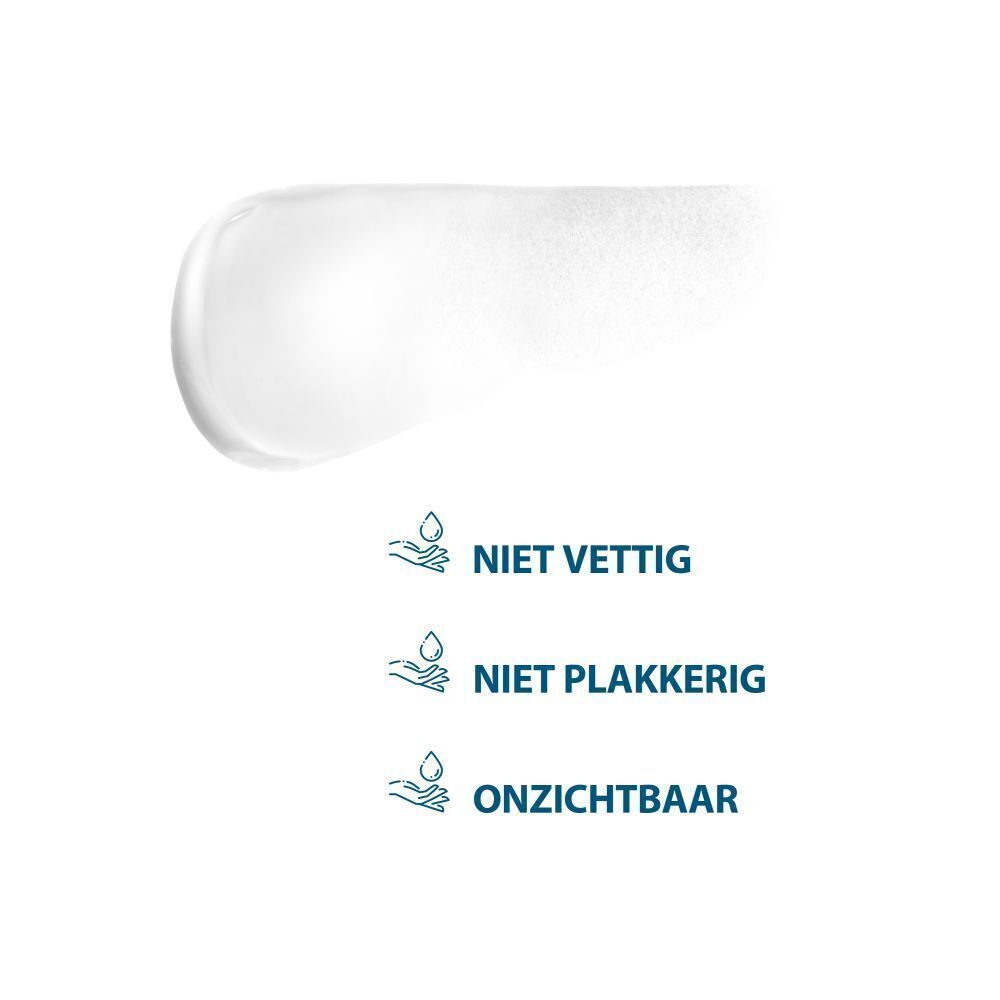 Crèmetextuur Ducray Hidrosis Control. Niet vet, niet plakkerig, onzichtbaar.